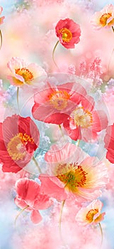 Flower Illustration pattern in simple background