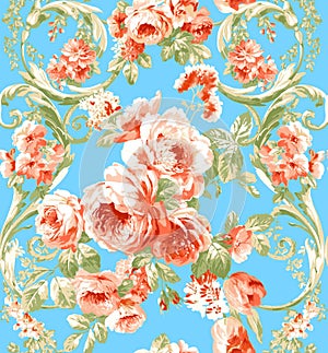 Flower Illustration pattern in simple background