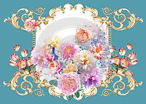 Flower Illustration pattern in simple background