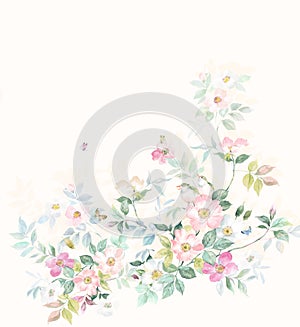 Flower Illustration pattern in simple background