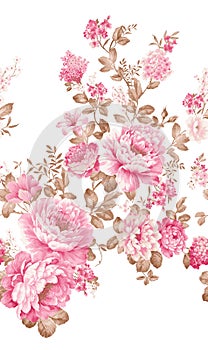 Flower Illustration pattern in simple background