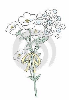 Flower Illustration pattern in simple background. Illustration flower in simple background. photo