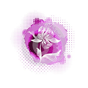 Flower of iris drawing by watercolor, hand drawn vector illustration. Design for weding invitation or beauty design.
