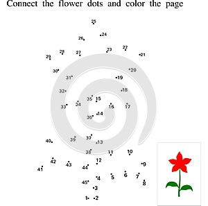 Flower. Join dots and find the hidden picture