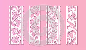 Flower lace. Decorative vintage traditional design templates with ornamental and floral vector elements for wedding