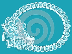 Flower Lace Doily Frame Vector Design Element