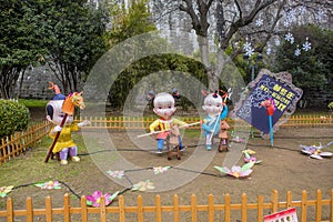 The flower lantern show on the edge of nanjing ancient city wall.