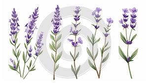 The flower of lavender, a native flower of French Provence. Lavanda stem, floral plant, herb. The blossomed lavandula in