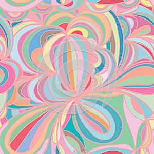 Flower leaf circle pastel seamless pattern