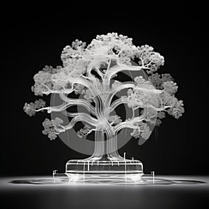 Flower and leave pattern background generative AI