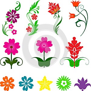 Flower leaves artificial vector isolated