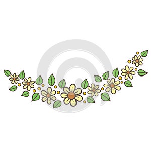 Flower and leaves border illustration for decoration on garden , nature, spring seaonal and Easter festival photo
