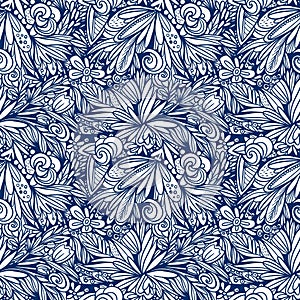 flower and leaves on seamless background. colouring page