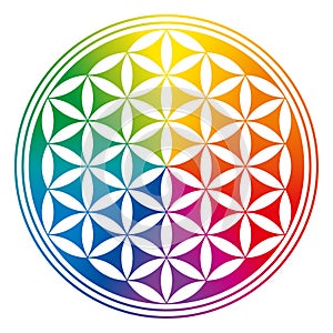 Flower of Life, inverted and rainbow colored