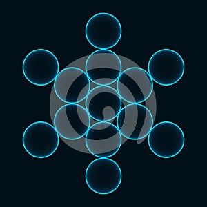 Flower of Life. Sacred Geometry. Symbol of Harmony and Balance. Vector