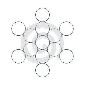 Flower of Life. Sacred Geometry. Symbol of Harmony and Balance. Vector