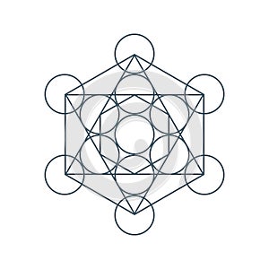 Flower of Life. Sacred Geometry. Symbol of Harmony and Balance. Vector