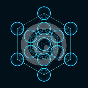 Flower of Life. Sacred Geometry. Symbol of Harmony and Balance. Vector