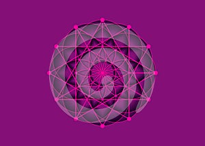 Flower of Life symbol Metatron Merkaba Sacred Geometry. Logo icon  Geometric mystic mandala of alchemy esoteric Seed of life logo