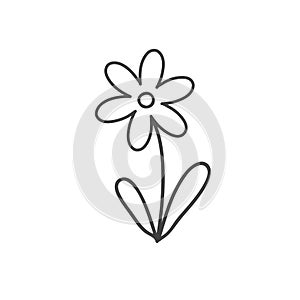 Flower line icon. Outline vector sign. Beautiful flower in black and white.