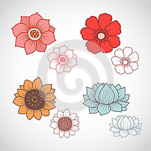 Flower Lineart Set 1