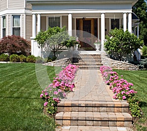 Flower-lined Sidewalk photo