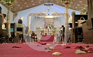 Flower Littered Floor during Wedding