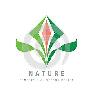Flower logo design. Abstract nature concept symbol. Harvest icon. Health sign.
