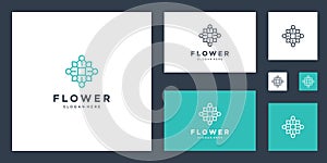 Flower logo design inspiration simple lines