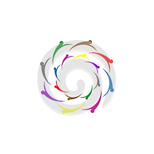 Flower logo design, people active concept, colorful logo design.