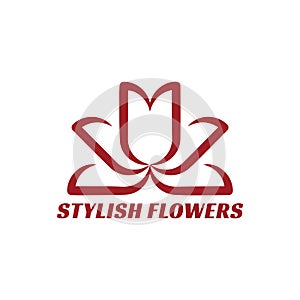 The flower logo design is stylish and elegant, suitable for a company logo related to the flower philosophy