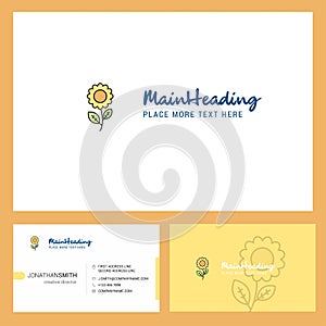 Flower Logo design with Tagline & Front and Back Busienss Card Template. Vector Creative Design