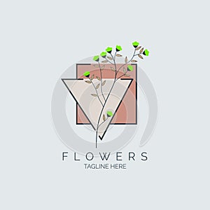 flower logo template design for spa beauty brand or company