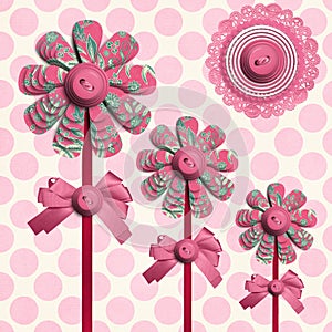 Flower Lolly over Polka Dots