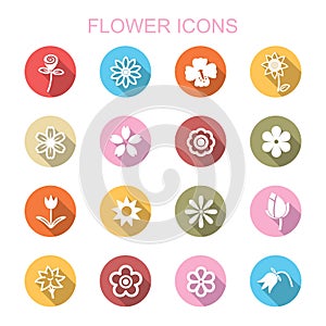 Flower long shadow icons