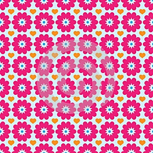 Flower And Love Background Pattern