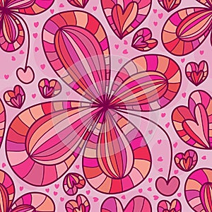 Flower love dropping seamless pattern