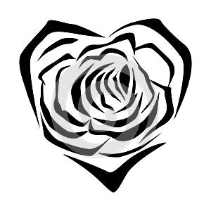 Flower love heart valentine day vector tattoo. Floral design. Pretty cute illustration