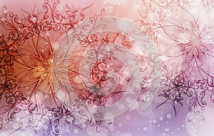 Flower Mandala on a pink and violet abstract