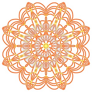 Flower mandala. Striving for success. Saffron splendor