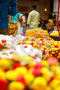 Flower market in Bangalore, India