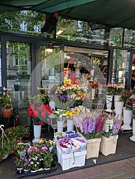 Flower market in Riga, Latvia, EU in 2019