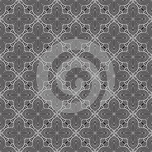 Flower matrix seamless pattern background in black and white