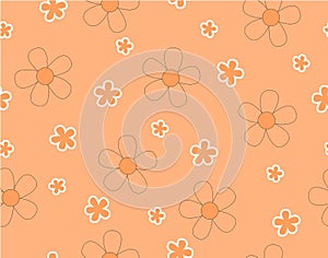 Flower and mini size flower on light orange