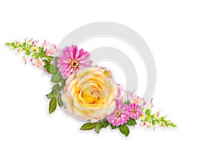 Flower montage arrangement with copy space