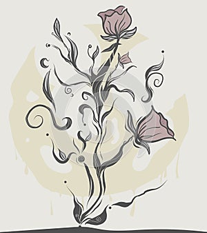 Flower motif vector.flat vector flower design.,flower for tattoo