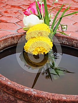 Flower Offerings in Sukhothai Thailand