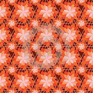 Flower orange color symmetry seamless pattern photo