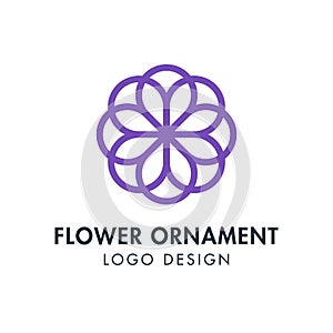 Flower Ornament Logo Vector Design Template. Editable Vector eps 10.