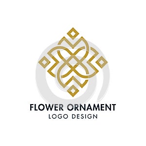 Flower Ornament Logo Vector Design Template. Editable Vector eps 10.